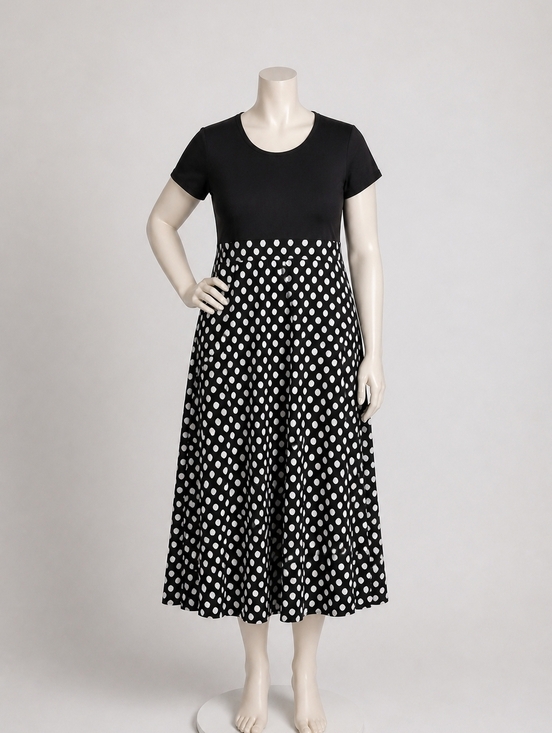 Dresses & Skirts - Ladies Black and White Polka Dot Dress
